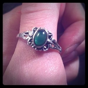 Size 8.5 Agate Sun Ring 925 Sterling Silver